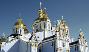 The restored Mikhailovsky Cathedral, Kiev